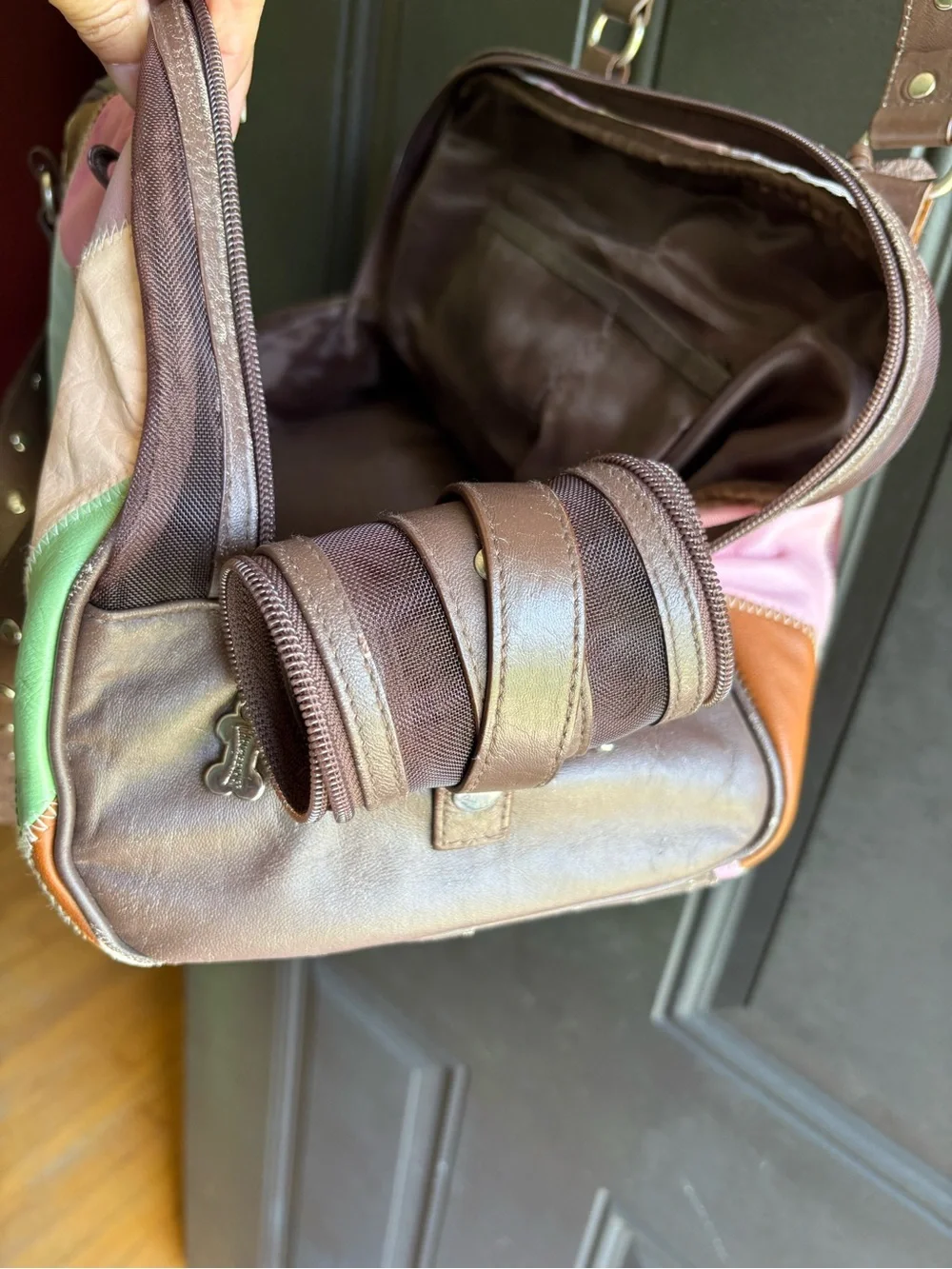 Chrome Bones Soft Patchwork Leather Small Pet Carrier